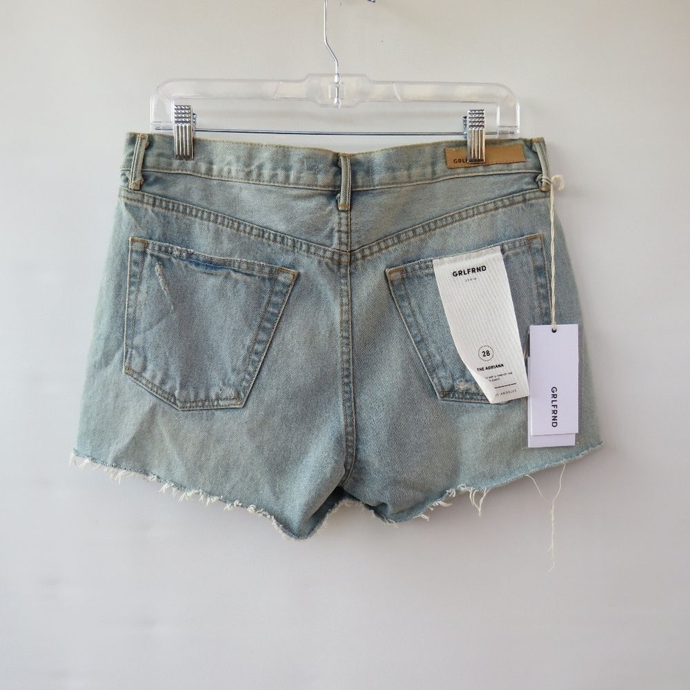 GRLFRND Shorts Women's 28 Blue The Adrianna Boho Distressed Jean Blue Shorts - Picture 8 of 16